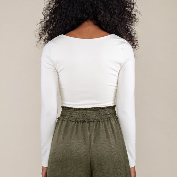 Brooklyn Square Neck Corset Crop Top - Ivory - Picture 5 of 5